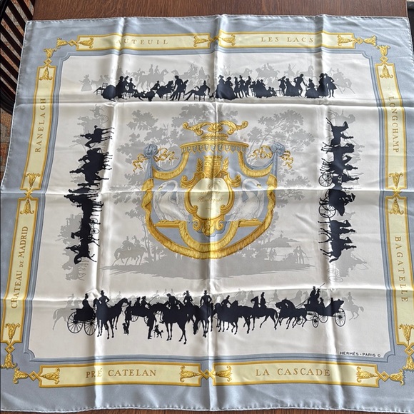 Hermès Paris Vintage Hermès LE BOIS DE BOULOGNE Silk Scarf - Picture 1 of 15